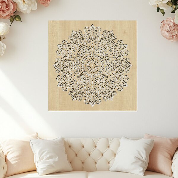 Dřevěná mandala VNITŘNÍHO KLIDU | Rozměry (cm): 40x40 | Zvolte barvu dekoru: Dub Sonoma