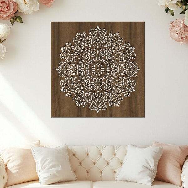 Dřevěná mandala VNITŘNÍHO KLIDU | Rozměry (cm): 40x40 | Zvolte barvu dekoru: Dub Sonoma