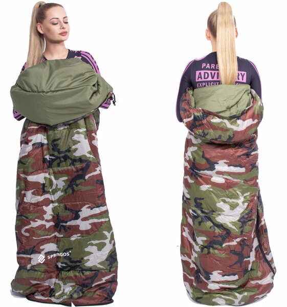 Spací pytel 210x73 cm, khaki SPRINGOS ZOLA