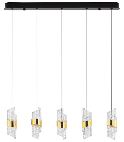 Černo-zlaté závěsné LED světlo Nova Luce Seneca 83 cm