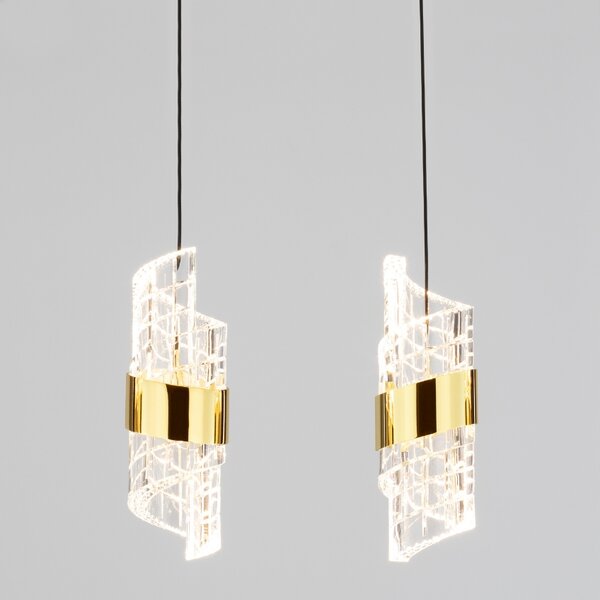 Černo-zlaté závěsné LED světlo Nova Luce Seneca 83 cm