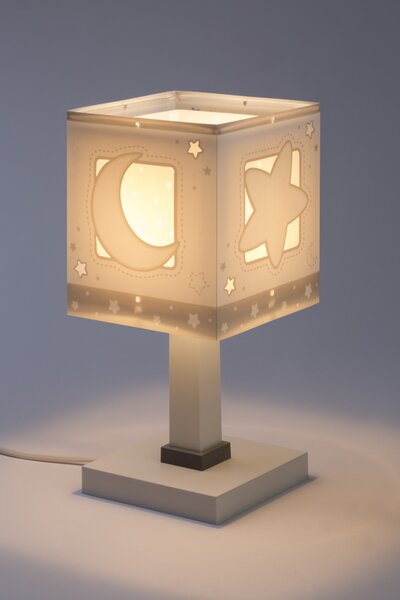 Dalber 63231E MOONLIGHT grey - Dětská stolní lampička v šedé barvě + Dárek LED žárovka (Stolní lampička pro děti )
