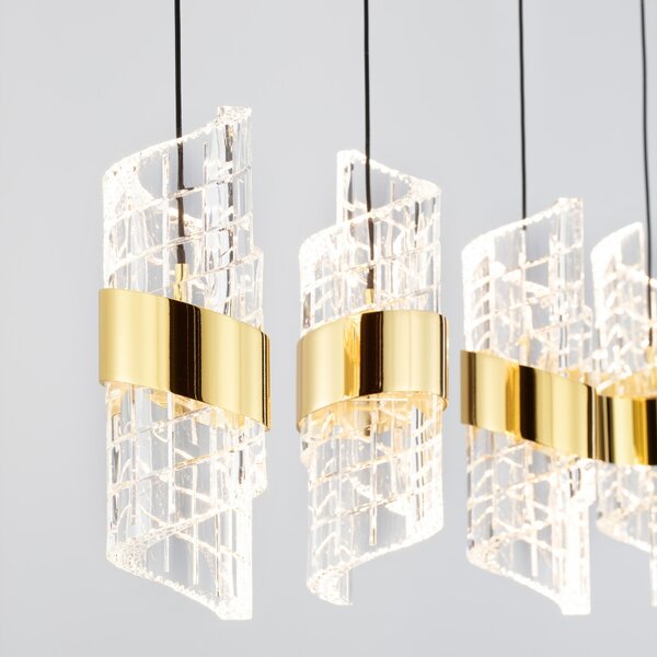 Černo-zlaté závěsné LED světlo Nova Luce Seneca 83 cm