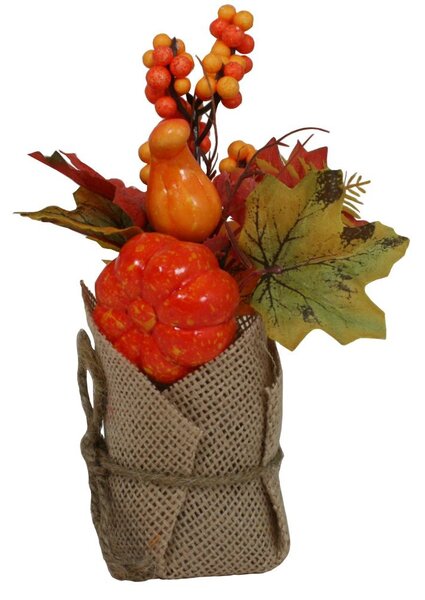 Podzimní dekorace v jutě 22 cm 2001015