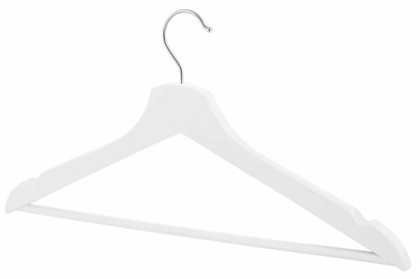 Dřevěná ramínka 42,5 cm, bílá, sada 20ks SPRINGOS HG0059