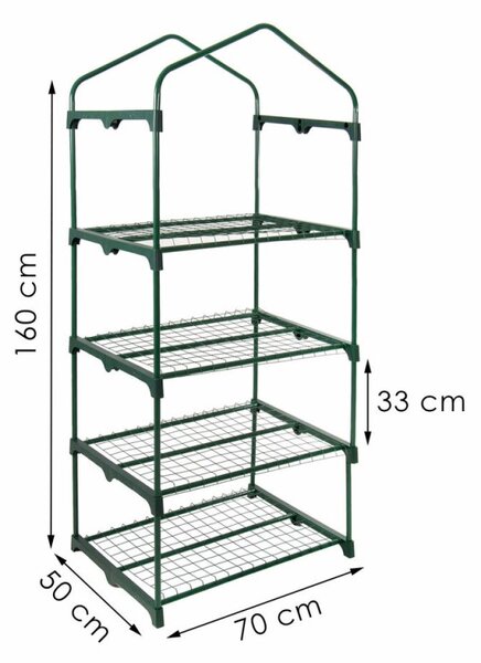 Zahradní foliovník 70x50x160 cm 4 police SPRINGOS GT0008