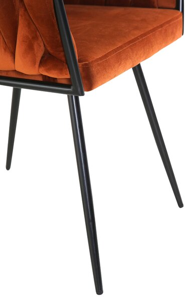 ŽIDLE S PODRUČKAMI, samet, tmavě oranžová Ambia Home - Jídelní židle
