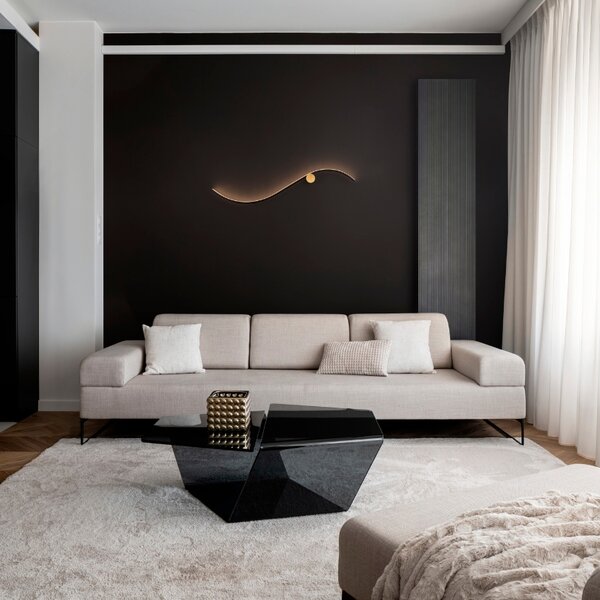 Černé kovové nástěnné LED světlo Nova Luce Kima 102 cm