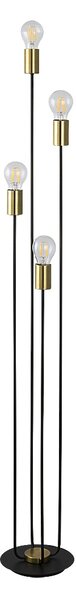 Rabalux 4561 LANNY - Stojací retro industriální lampa (Stojací svítidlo ve stylu retro 4 x E27, černá, zlatá barva)