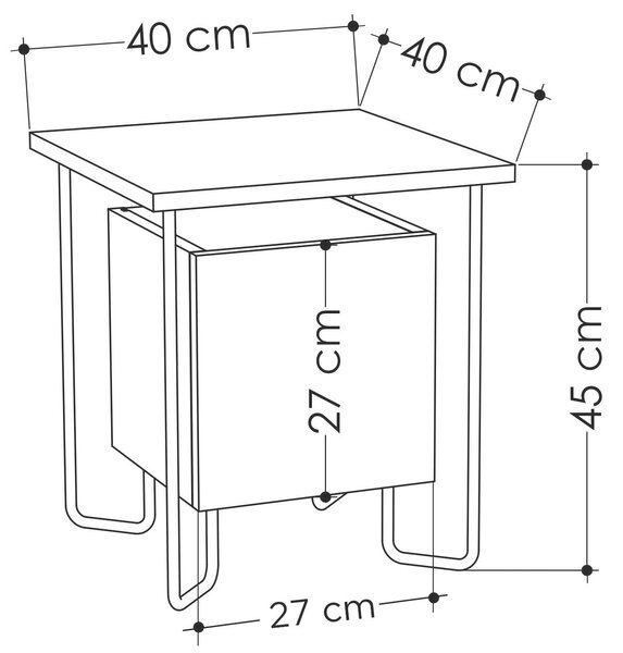 NOČNÍ STOLEK K POSTELI, béžová, 40/45/40 cm Livetastic - Online Only noční stolky, Online Only