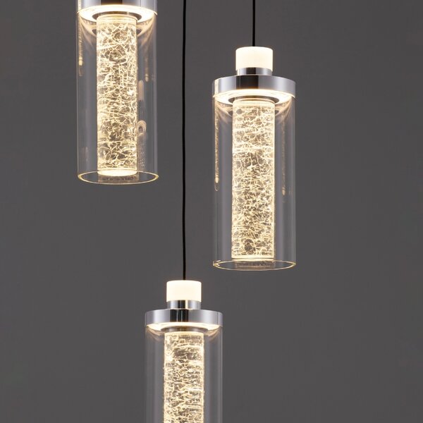 Skleněné závěsné LED světlo Nova Luce Lune 38 cm