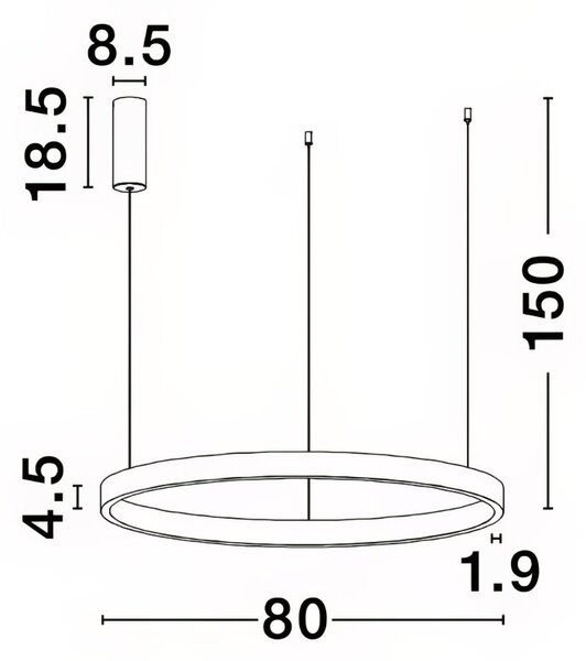 Hnědé kovové závěsné LED světlo Nova Luce Elowen 80 cm