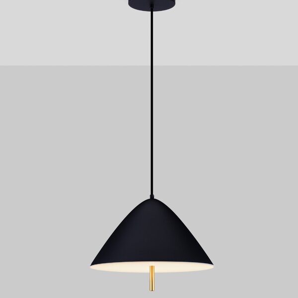 Černé kovové závěsné LED světlo Nova Luce Oros 40 cm