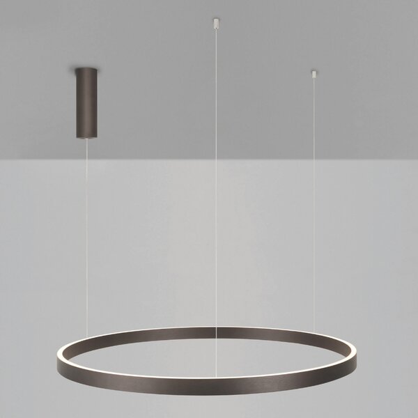 Hnědé kovové závěsné LED světlo Nova Luce Elowen 98 cm