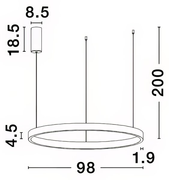 Hnědé kovové závěsné LED světlo Nova Luce Elowen 98 cm