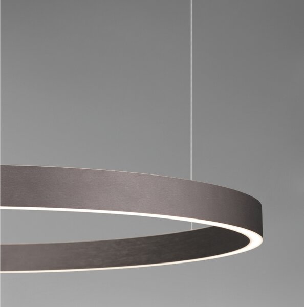Hnědé kovové závěsné LED světlo Nova Luce Elowen 80 cm