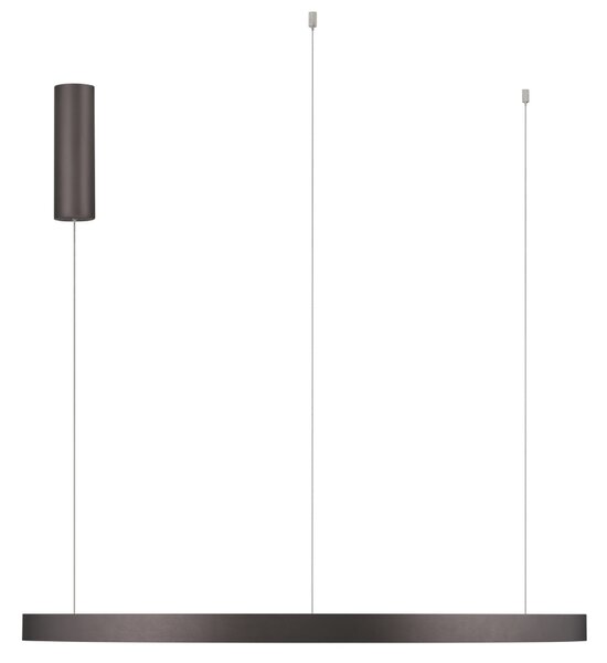 Hnědé kovové závěsné LED světlo Nova Luce Elowen 98 cm