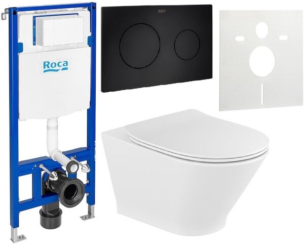 Sada WC mísa se sedátkem s pomalým sklápěním Roca Gap Round A34H0N8000, podomítkový WC modul Roca Duplo One A890070020, A890189206, A890063000