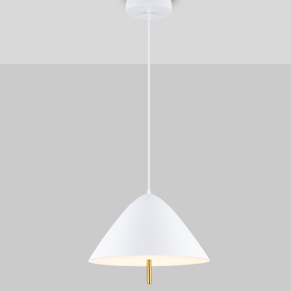 Bílé kovové závěsné LED světlo Nova Luce Oros 40 cm