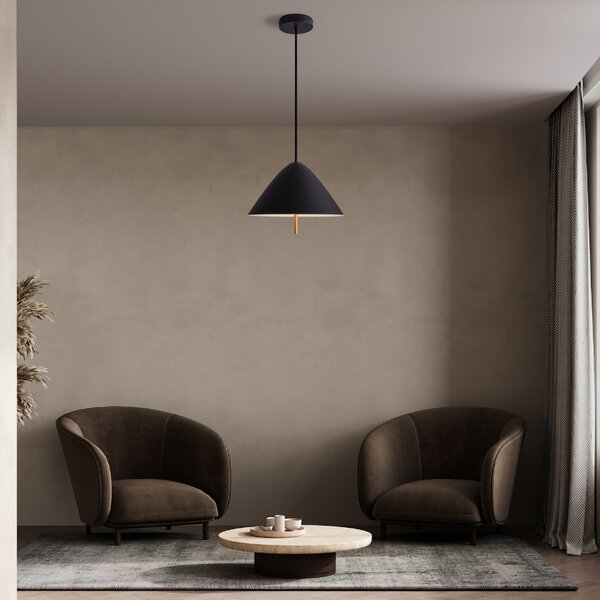 Černé kovové závěsné LED světlo Nova Luce Oros 40 cm