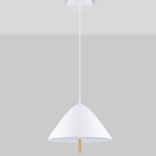 Bílé kovové závěsné LED světlo Nova Luce Oros 40 cm