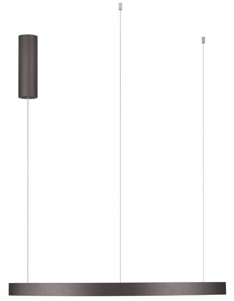 Hnědé kovové závěsné LED světlo Nova Luce Elowen 80 cm