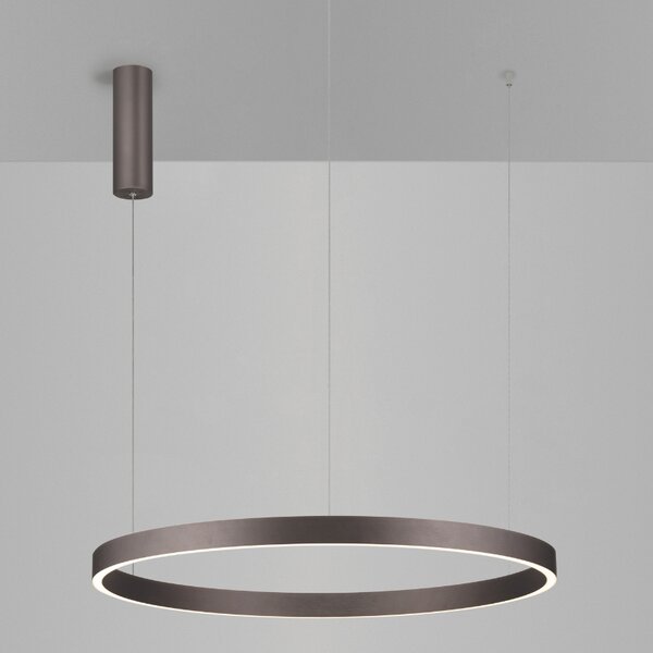 Hnědé kovové závěsné LED světlo Nova Luce Elowen 80 cm