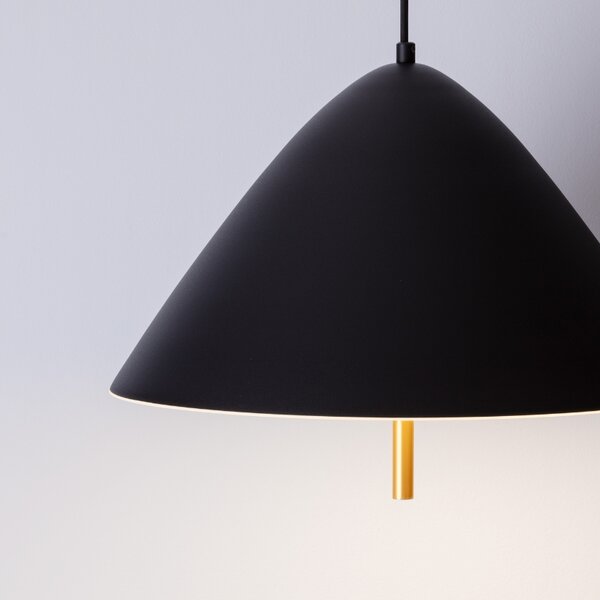 Černé kovové závěsné LED světlo Nova Luce Oros 40 cm