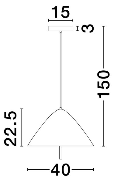 Hnědé kovové závěsné LED světlo Nova Luce Oros 40 cm