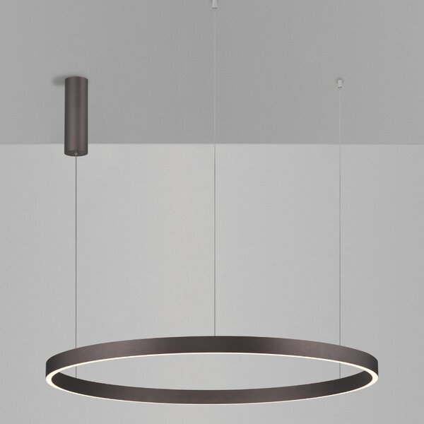 Hnědé kovové závěsné LED světlo Nova Luce Elowen 98 cm