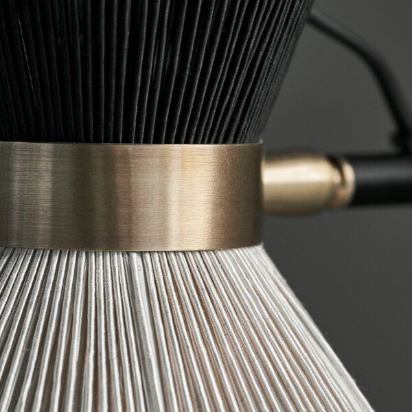 House Doctor Černá kovová stojací lampa Cord 132 cm