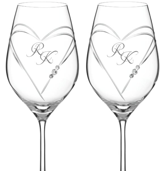 Dekorant svatby Svatební sklenice na bílé víno Aphrodite s krystaly Swarovski 360ml 2KS VARIANTA 1