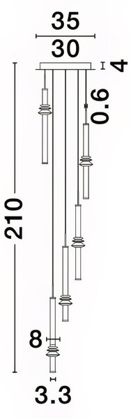 Černé závěsné LED světlo Nova Luce Atmosfera II. 35 cm