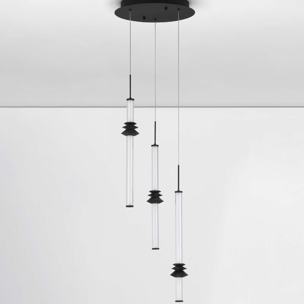 Černé závěsné LED světlo Nova Luce Atmosfera 35 cm