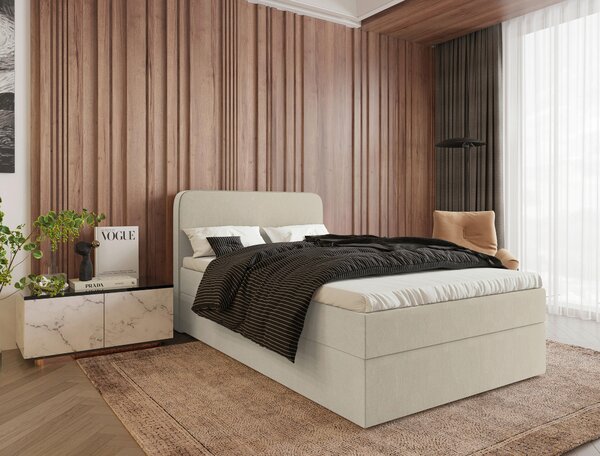 KONTINENTÁLNÍ POSTEL, 120/200 cm, textil, béžová MID.YOU, Online Only