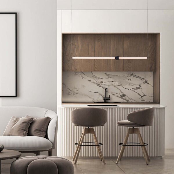 Černé závěsné LED světlo Nova Luce Atmosfera 110 cm