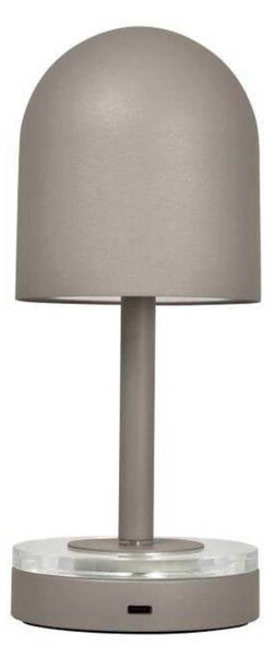 AYTM Akumulátorová lampa Luceo, taupe, kov, 24 cm, stmívatelné, IP44, stmívatelný, Hliník / šedá / zinek, Obývací pokoj / jídelna, kov, Moderní