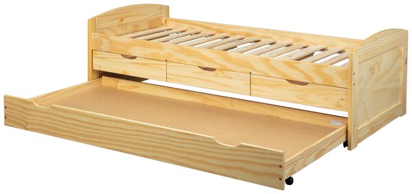 VÝSUVNÁ POSTEL, 90/200 cm barvy borovice MID.YOU - Jednolůžkové postele, Online Only
