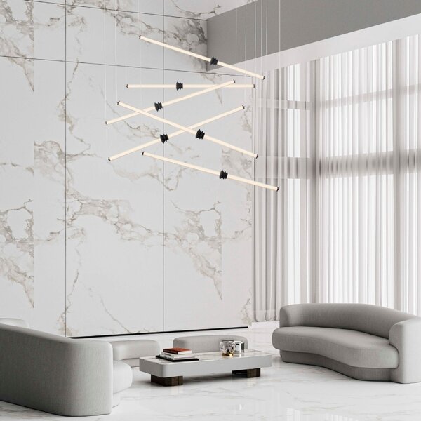 Černé závěsné LED světlo Nova Luce Atmosfera 150 cm