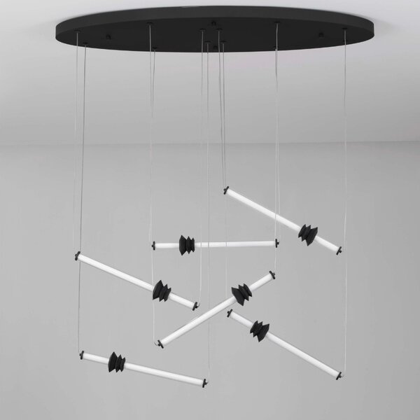 Černé závěsné LED světlo Nova Luce Atmosfera 120 cm