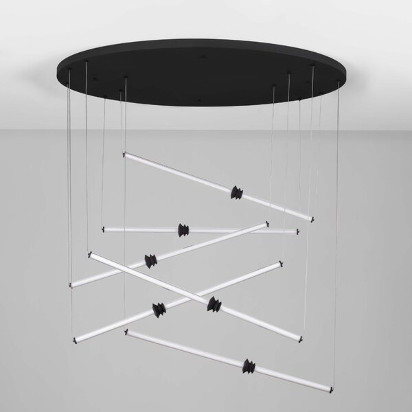 Černé závěsné LED světlo Nova Luce Atmosfera 150 cm