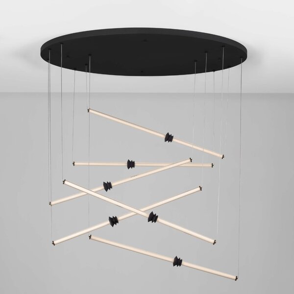 Černé závěsné LED světlo Nova Luce Atmosfera 150 cm
