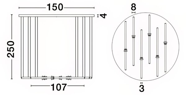 Černé závěsné LED světlo Nova Luce Atmosfera 150 cm