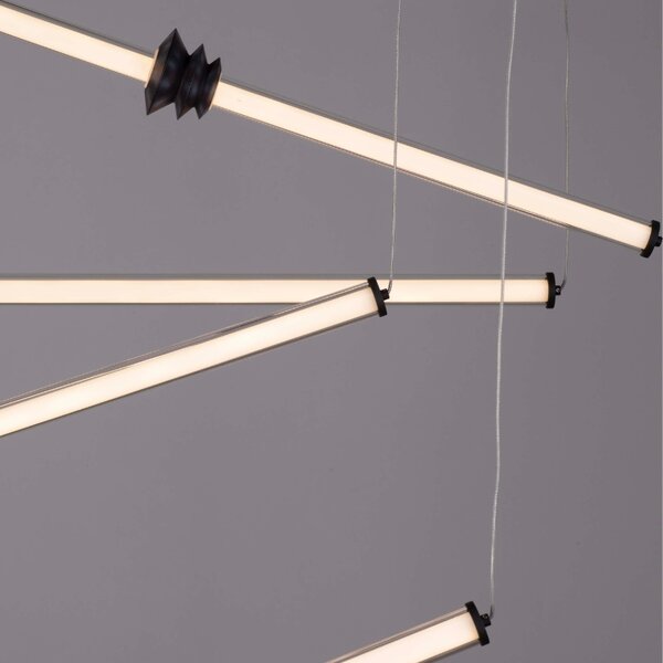 Černé závěsné LED světlo Nova Luce Atmosfera 150 cm
