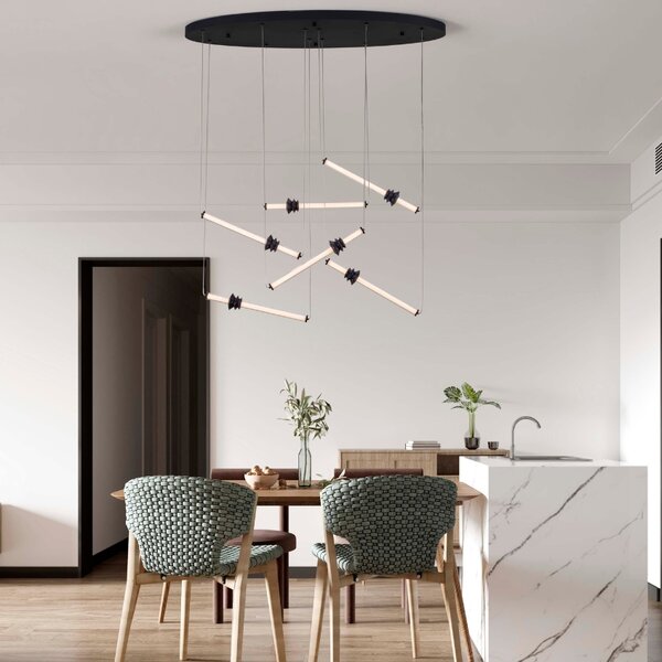 Černé závěsné LED světlo Nova Luce Atmosfera 120 cm