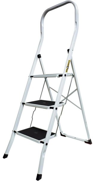 Ocelové schůdky 3 stupně DRABEST KITCHEN-3 PRO bílé