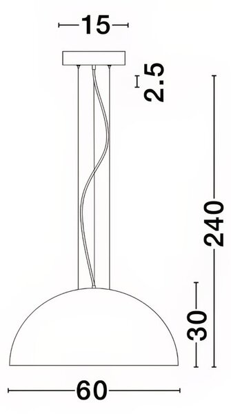 Černé kovové závěsné světlo Nova Luce Tholos 60 cm