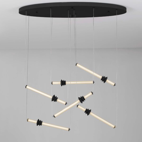 Černé závěsné LED světlo Nova Luce Atmosfera 120 cm