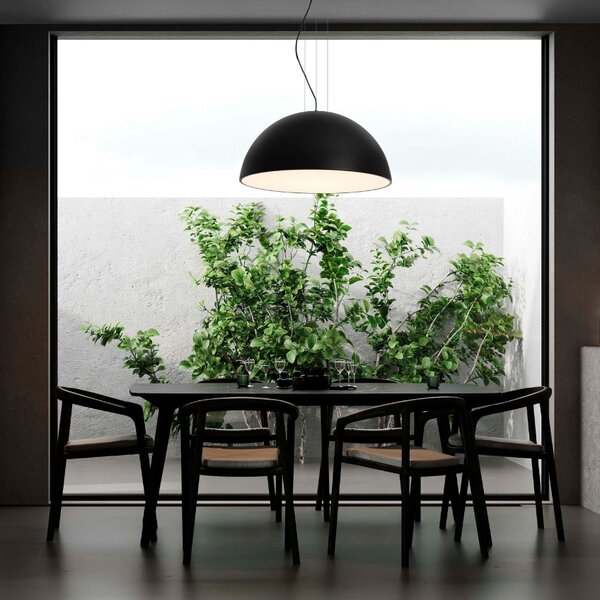 Černé kovové závěsné světlo Nova Luce Tholos 70 cm