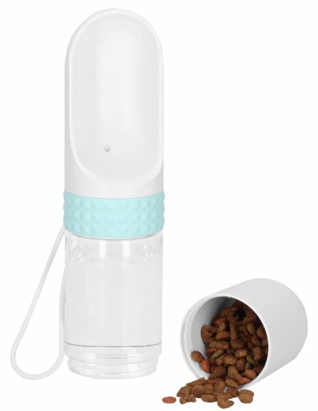 Cestovní láhev pro psy 350 ml + zásobník na jídlo SPRINGOS PA0299